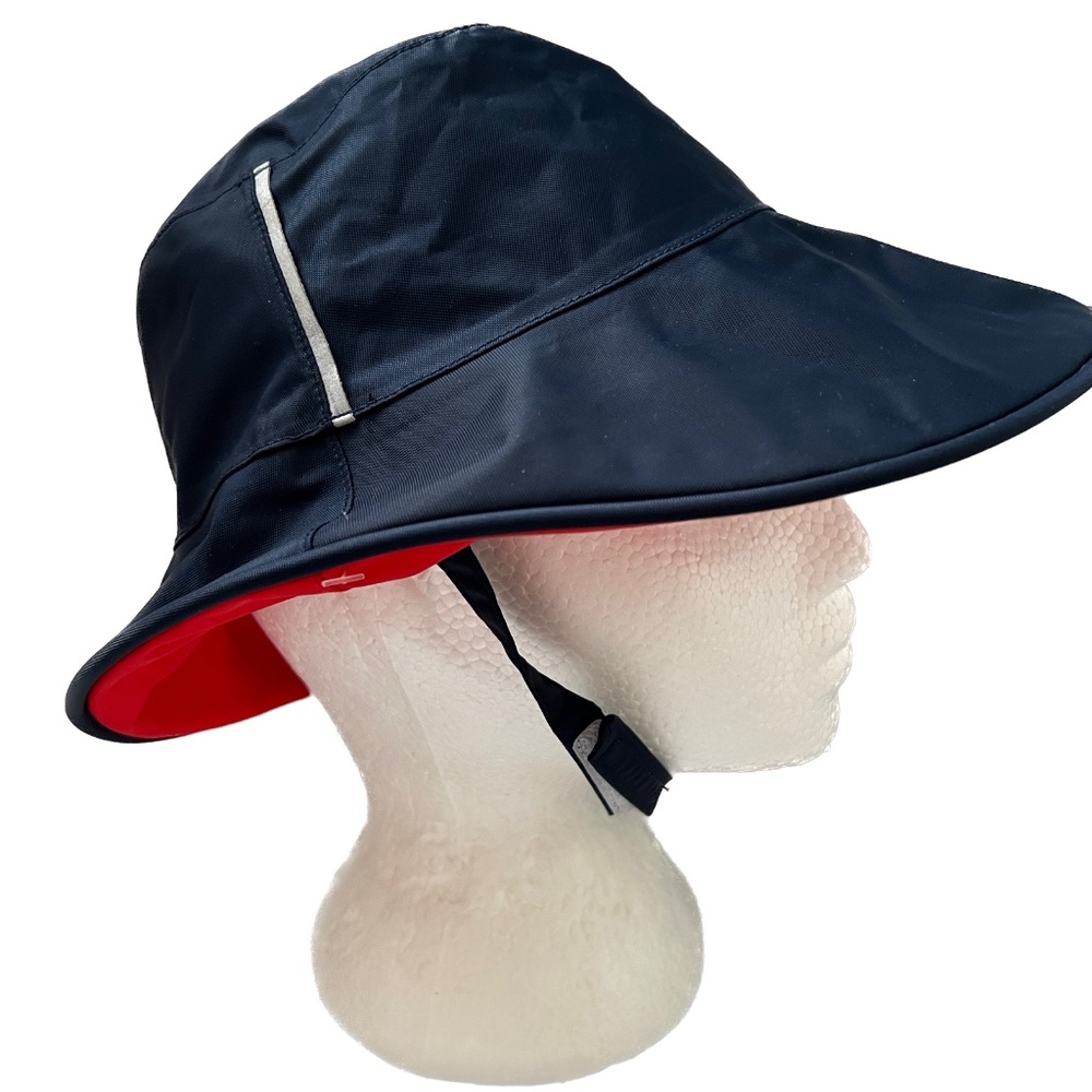MEC Mountain Equipment Rain Hat Childs Small Navy Blue Chin Strap